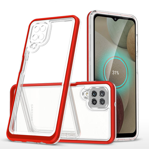 Clear 3in1 Case for Samsung Galaxy A22 4G Frame Gel Cover Red — Hurtel
