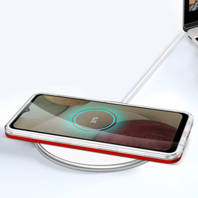 Clear 3in1 Case for Samsung Galaxy A22 4G Frame Gel Cover Red — Hurtel