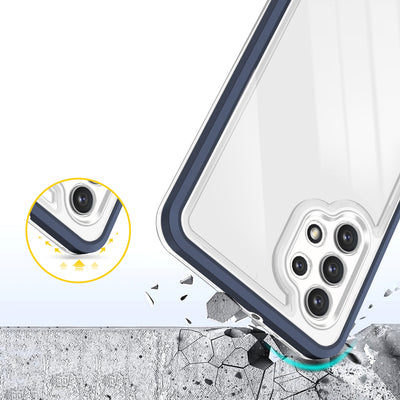 Clear 3in1 Case for Samsung Galaxy A32 5G Frame Gel Cover Blue — Hurtel