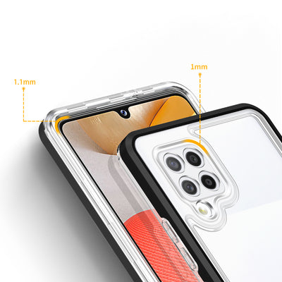 Clear 3in1 Case for Samsung Galaxy A42 5G Frame Gel Cover Black — Hurtel