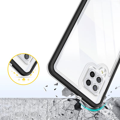 Clear 3in1 Case for Samsung Galaxy A42 5G Frame Gel Cover Black — Hurtel
