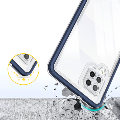 Clear 3in1 Case for Samsung Galaxy A42 5G Frame Gel Cover Blue — Hurtel