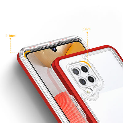 Clear 3in1 Case for Samsung Galaxy A42 5G Frame Gel Cover Red — Hurtel