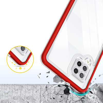 Clear 3in1 Case for Samsung Galaxy A42 5G Frame Gel Cover Red — Hurtel