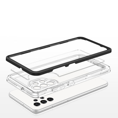 Clear 3in1 Case for Samsung Galaxy A72 4G Frame Gel Cover Black — Hurtel