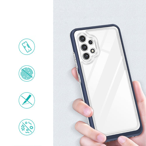 Clear 3in1 Case for Samsung Galaxy A72 4G Frame Gel Cover Blue — Hurtel