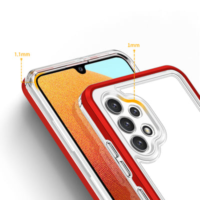 Clear 3in1 Case for Samsung Galaxy A72 4G Frame Gel Cover Red — Hurtel