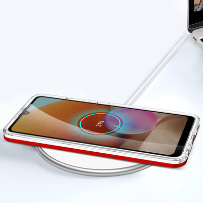 Clear 3in1 Case for Samsung Galaxy A72 4G Frame Gel Cover Red — Hurtel