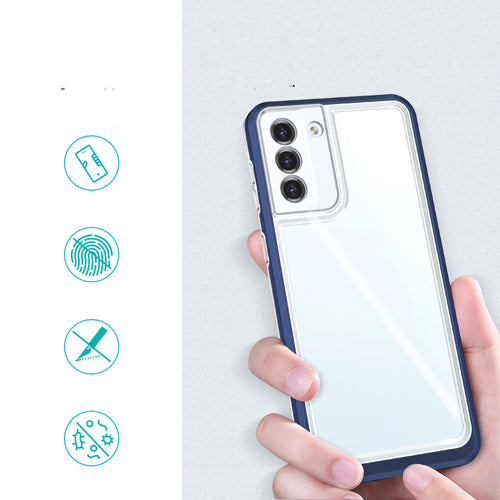 Clear 3in1 Case for Samsung Galaxy S21 + 5G (S21 Plus 5G) Frame Gel Cover Blue — Hurtel