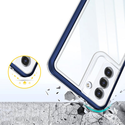 Clear 3in1 Case for Samsung Galaxy S22 + (S22 Plus) Frame Gel Cover Blue — Hurtel