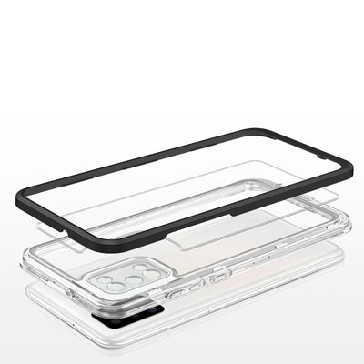 Clear 3in1 case for Samsung Galaxy A03s (166) frame gel cover black — Hurtel