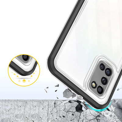 Clear 3in1 case for Samsung Galaxy A03s (166) frame gel cover black — Hurtel
