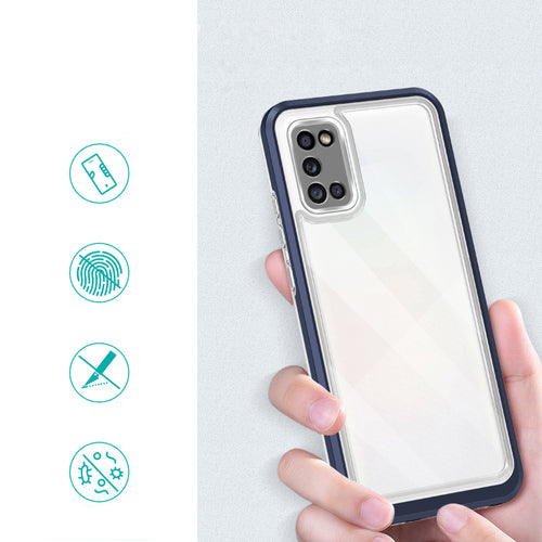 Clear 3in1 case for Samsung Galaxy A03s (166) frame gel cover blue — Hurtel