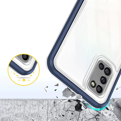 Clear 3in1 case for Samsung Galaxy A03s (166) frame gel cover blue — Hurtel
