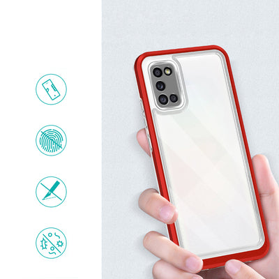 Clear 3in1 case for Samsung Galaxy A03s (166) frame gel cover red — Hurtel