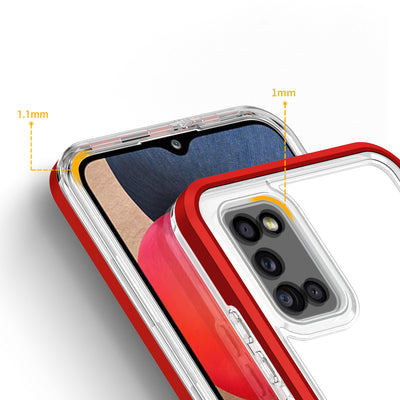 Clear 3in1 case for Samsung Galaxy A03s (166) frame gel cover red — Hurtel