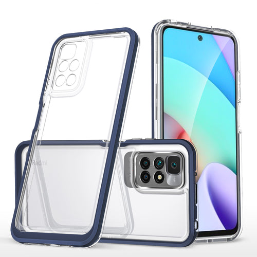 Clear 3in1 Case for Xiaomi Redmi 10 Frame Gel Cover Blue — Hurtel