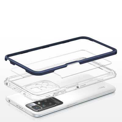 Clear 3in1 Case for Xiaomi Redmi 10 Frame Gel Cover Blue — Hurtel