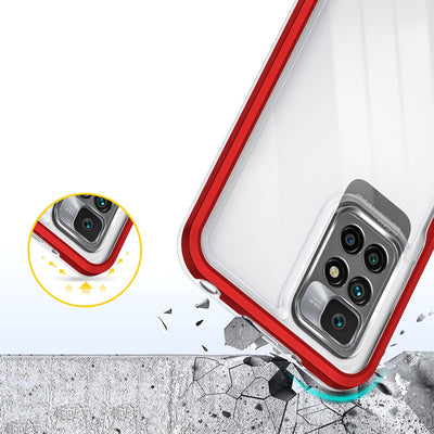 Clear 3in1 Case for Xiaomi Redmi 10 Frame Gel Cover Red — Hurtel