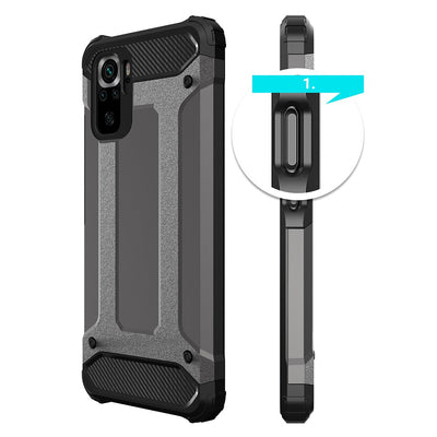 Hybrid Armor Case Tough Rugged Cover for Xiaomi Redmi Note 11T 5G / Redmi Note 11S 5G / Poco M4 Pro 5G blue — Hurtel