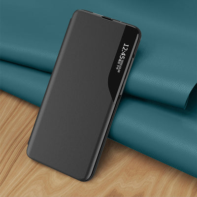 Eco Leather View Case elegant case with a flip cover and stand function for Samsung Galaxy S22 + (S22 Plus) blue — Hurtel