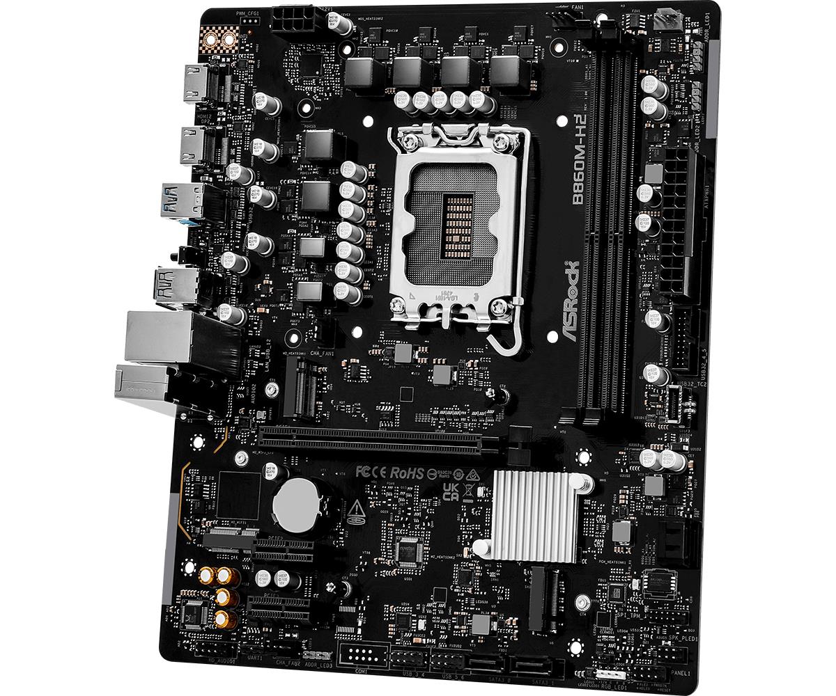 Mainboard ASROCK Intel B860 Express LGA1851 Micro-ATX Memory DDR5 Memory slots 2 B860M-H2