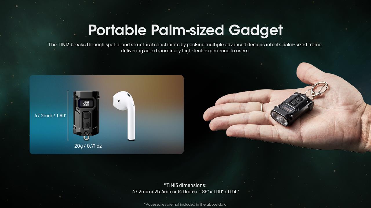 FLASHLIGHT T SERIES 600 LUMENS/TINI3 NITECORE