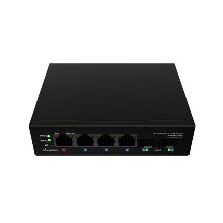 Lanberg Switch Light IndustrialPoE 1xBT 3xAT 2xSFP Din Unmanagment Gigabit Ethernet | ILGE-4P-2S-90 | Unmanaged