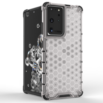 Honeycomb case armored cover with a gel frame for Samsung Galaxy S22 Ultra blue — Hurtel