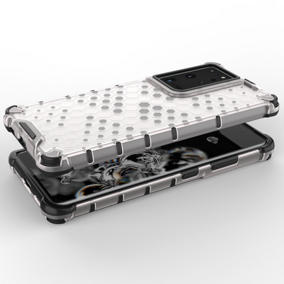 Honeycomb case armored cover with a gel frame for Samsung Galaxy S22 Ultra blue — Hurtel