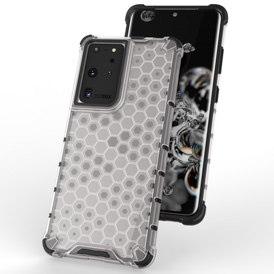 Honeycomb case armored cover with a gel frame for Samsung Galaxy S22 Ultra blue — Hurtel