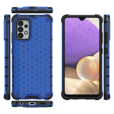 Honeycomb case armored cover with a gel frame for Samsung Galaxy A03s (166.5) blue — Hurtel