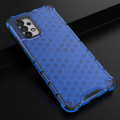Honeycomb case armored cover with a gel frame for Samsung Galaxy A03s (166.5) blue — Hurtel
