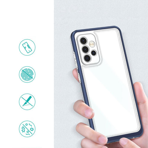 Clear 3in1 Case for Samsung Galaxy A13 5G Frame Gel Cover Blue — Hurtel