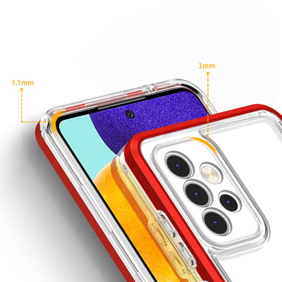 Clear 3in1 Case for Samsung Galaxy A13 5G Frame Gel Cover Red — Hurtel