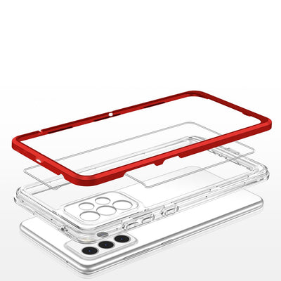 Clear 3in1 Case for Samsung Galaxy A13 5G Frame Gel Cover Red — Hurtel