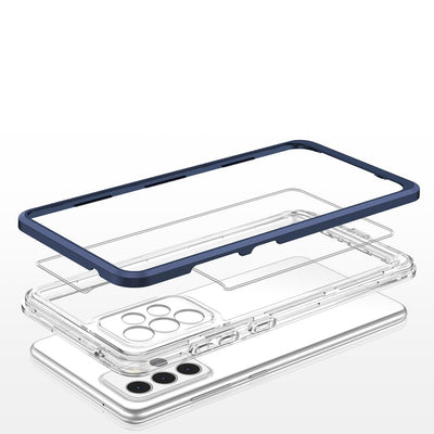 Clear 3in1 Case for Samsung Galaxy A73 Frame Cover Gel Blue — Hurtel