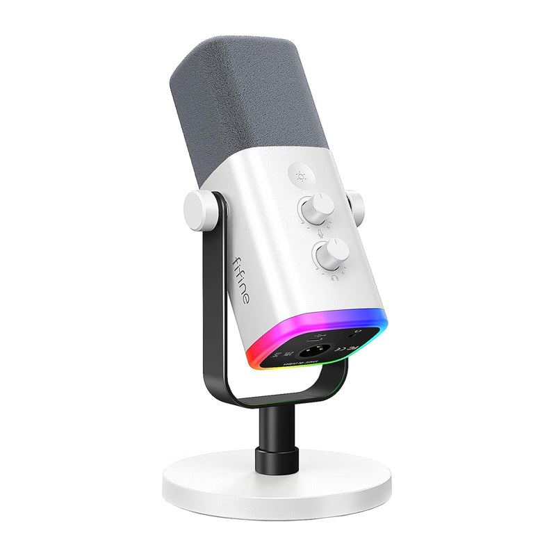 Fifine AM8W dynamic microphone with stand (white) - Image 3
