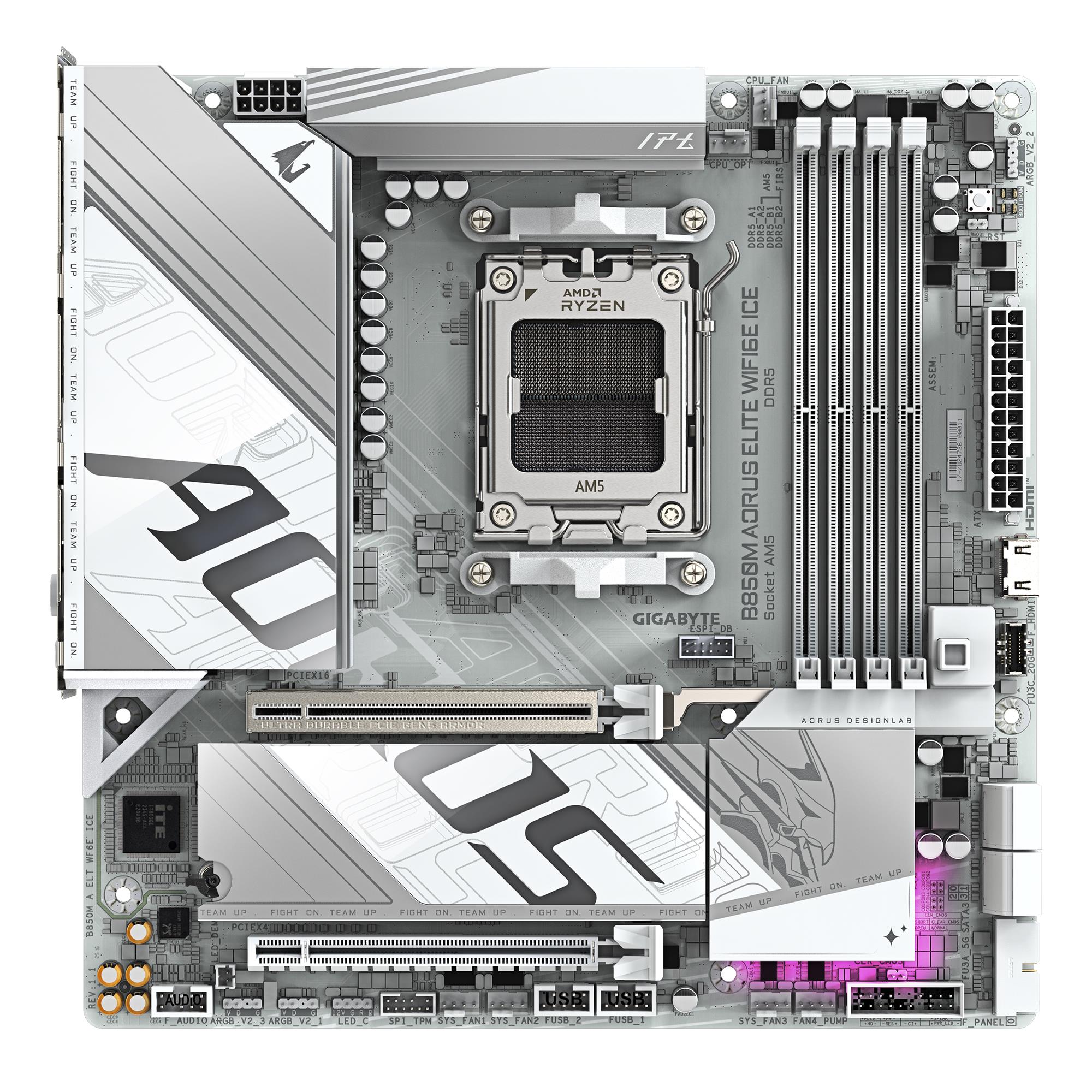 Mainboard GIGABYTE AMD B850 SAM5 Micro-ATX Memory DDR5 Memory slots 4 B850MAELTWF6EICE1.1
