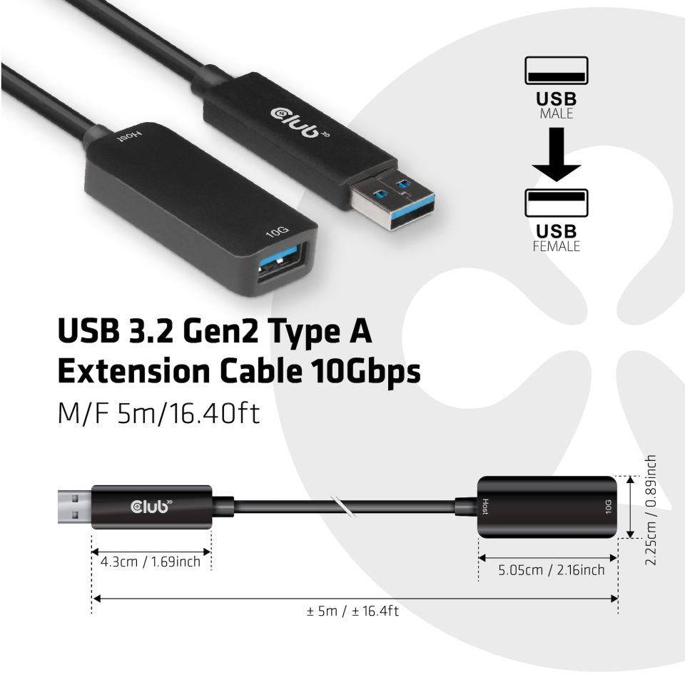 CABLE USB3.2 5M/M/F CAC-1411 CLUB3D