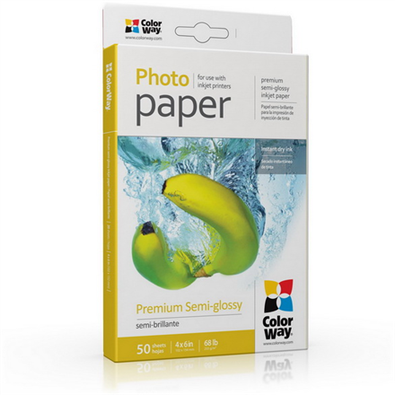 ColorWay Photo Paper, 50 sheets | Premium Semi-Glossy | 255 g/m² | 10x15