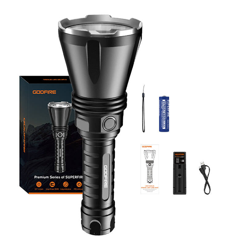 Superfire Godfire TF01 flashlight - 1371 lumens, 1000m, 7h operation - Image 2