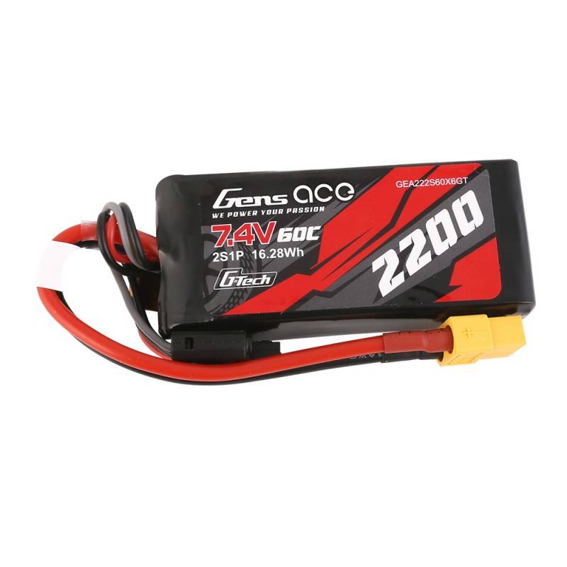 GensAce G-Tech LiPo 2200mAh 7.4V 60C 2S1P XT60 Battery - Image 1