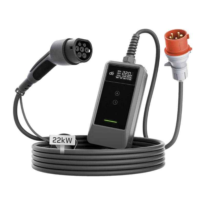 Portable EV charger dé 22kW 10m - Image 1