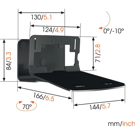 Vogels | Wall mount | SOUND 3205 Speaker Wall Mount | Tilt | Maximum weight (capacity) 6.5 kg | Black