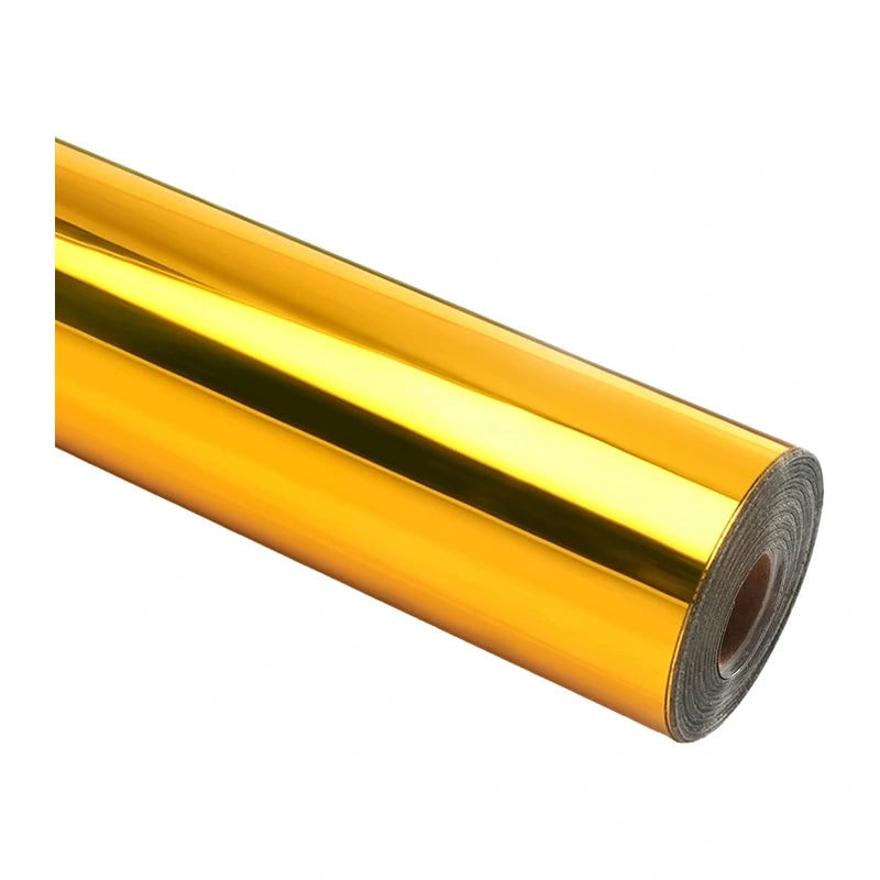 HTVRONT Chrome Metallic Self-Adhesive Film, 30.5 cm x 90 cm (gold) - Image 1