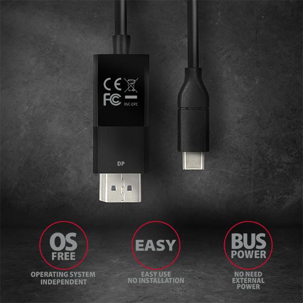 CABLE USB-C TO DP 1.8M/RVC-DPC AXAGON