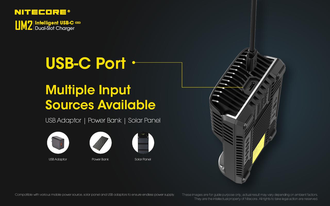 BATTERY CHARGER 2-SLOT/UM2 NITECORE