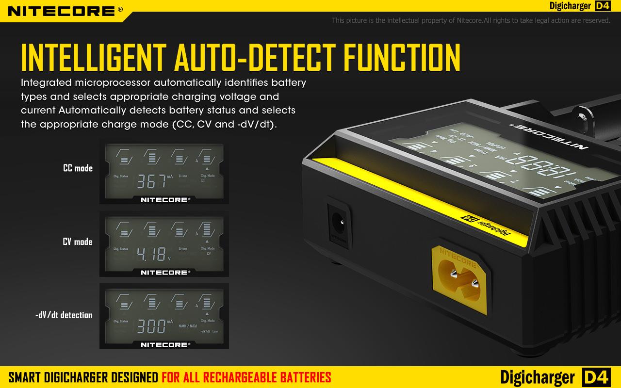 BATTERY CHARGER 4-SLOT/D4 EU NITECORE