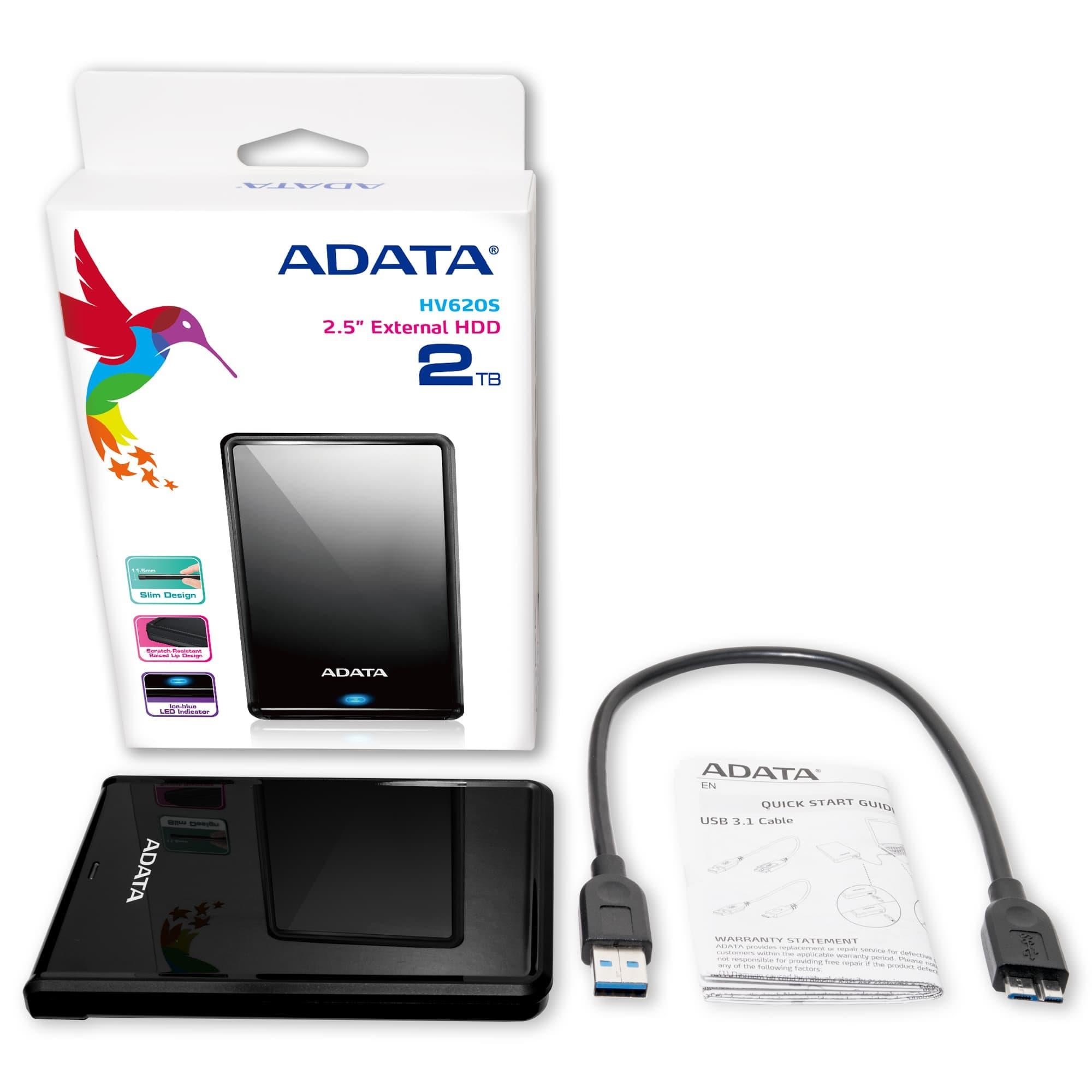 External HDD ADATA HV620S 4TB USB 3.1 Colour Black AHV620S-4TU31-CBK